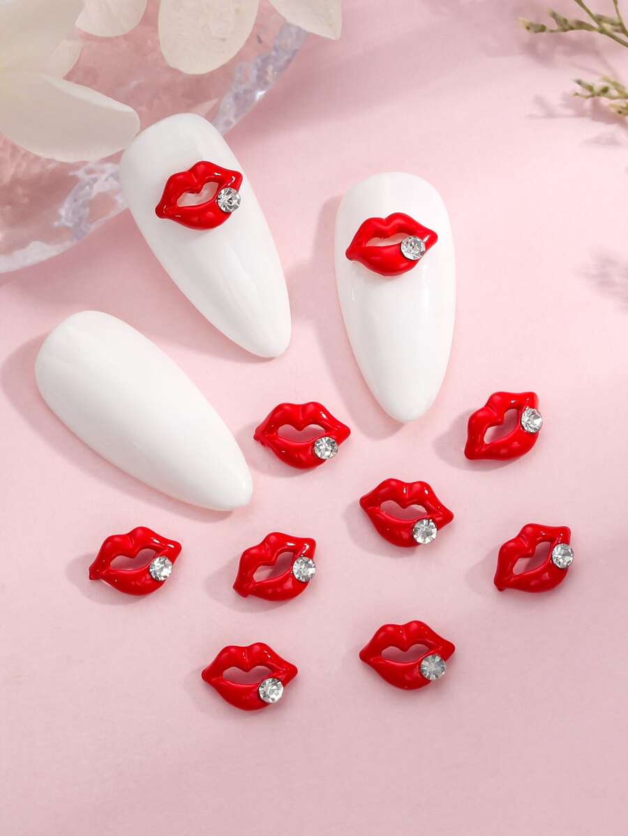 10 Peças/Pacote Adesivos Decorativos para Unhas, Encantos DIY para Unhas, Gemas para Unhas, Suprimentos para Unhas - Multicolorido - Visão 1