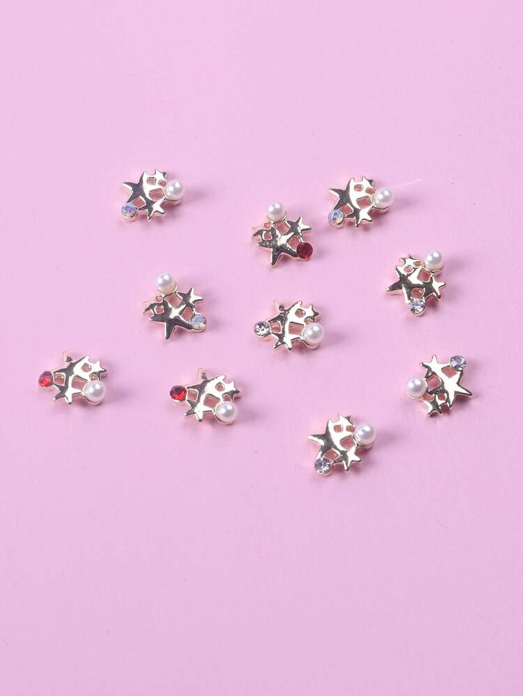 TSZS 10pcs Random 3D Star Design Nail Art Decoration - Multicolor - View 4