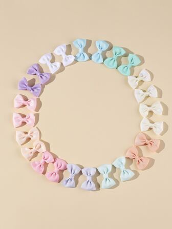24 pièces Barrette à cheveux alligator avec décoration de nœud bébé, Amour Saint-Valentin