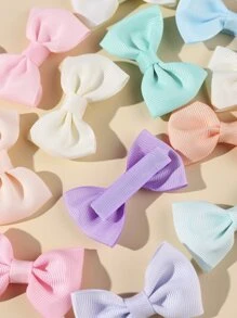 24pcs Baby Bow Decor Alligator Hair Clip Love Valentine - Multicolor - View 3