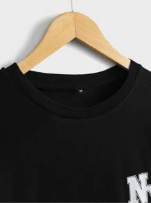 RueChic Men Letter Graphic Tee - Black - View 4