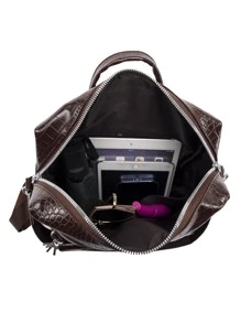 Crocodile Embossed Classic Backpack Minimalist Tassel Decor for Women, Rookies & White-collar Workers