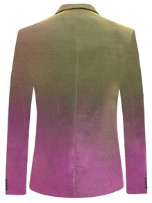 Áo cộc tay Nam Nút phía trước màu trơn Buổi tiệc - Màu Hồng Tươi - Xem 2