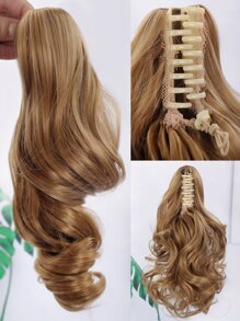 Extensión del pelo corto rizado sintético con garra - Dorado - Ver 5