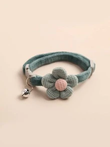 1pc Floral Decor Bell Pendant Random Pet Collar - Multicolor - View 6