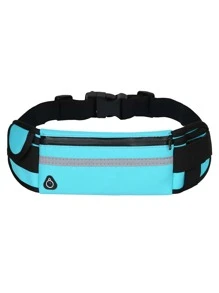 男士霓虹藍大腰包耳機洞腰包胸包