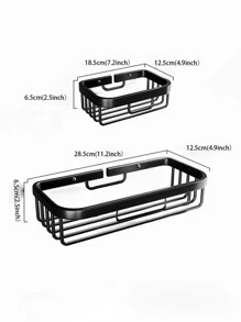 1pc Punch-free Storage Rack - Black - View 3