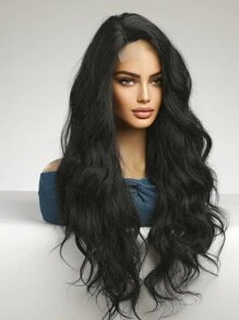 Black Long Curly Butterfly Haircut Wigs Imported Silk 4*1U-Shaped Chemical Fiber Hair Parties Suitable For All Seasons Synthetic Fiber Hair Wigs Hair Replacement Wigs For Women Girls Music Festivals Gifts - Black - View 4