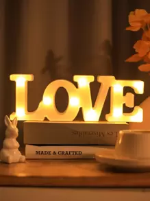 1pc LOVE Letter Shaped Home Decor Night Light, Indoor Bedroom Decor, Bedside Lamp, Wall Decor Light, Suitable For Valentine's Day, Mother's Day, Wedding Party Decoration, Gift For Lover - Yellow - View 7