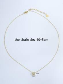 Vòng cổ trang trí hình tròn trang trí bằng đá Zirconia - Vàng - Xem 4