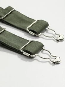 DAZY Solid Dual Pocket Pinafore Dress - Army Green - View 9