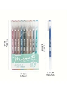 9 piezas Pluma de gel de color mixto - Verde - Ver 3