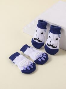 2pairs Cartoon Graphic Pet Socks - Multicolor - View 1