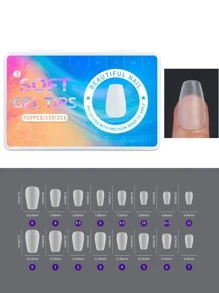 Get Glamorous With 420pcs Medium Long T Shape Transparent Full Cover Matte Clear Acrylic Ultra-Thin False Nail Tips For Women And Girls Press On Nails Nail Supplies