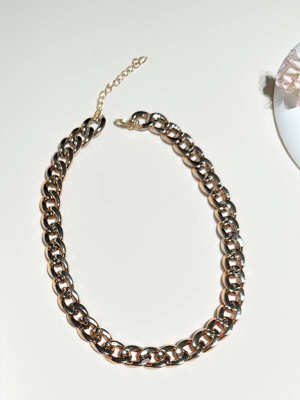 Two Tone Chain Necklace SHEIN USA