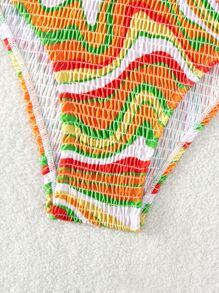 波浪狀條紋印花打褶泳衣下裝 - 彩色 - 查看 5