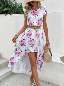 SHEIN VCAY 1入組印花荷葉邊連衣裙 - 彩色 - 查看 5