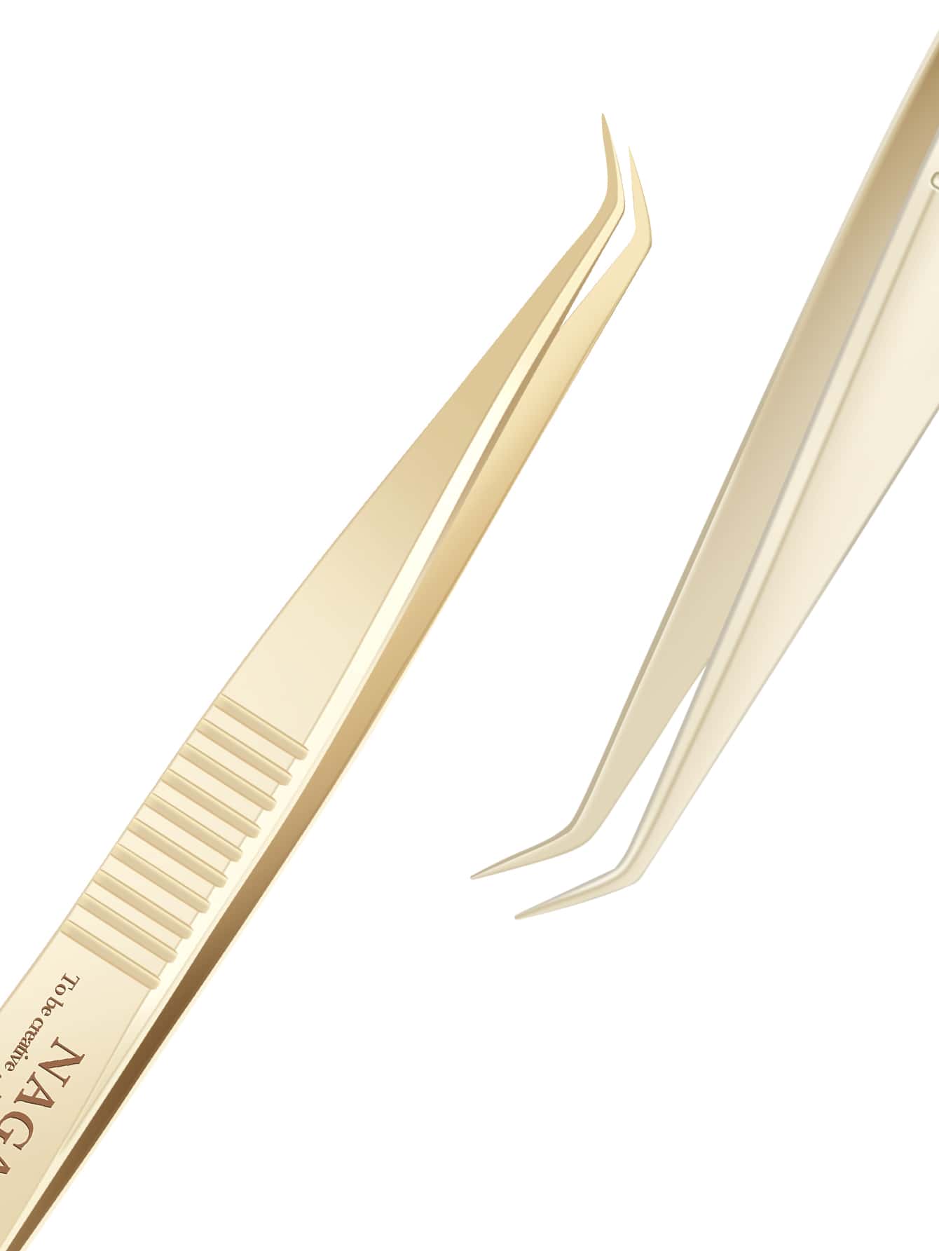 NAGARAKU N-06 Eyelash Extension Tweezers Makeup Stainless Steel Eyelash 3D Accurate Clip Golden Tweezer Lashes Makeup Tools