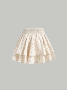 SHEIN MOD 碎花雙層下擺半身裙 - 彩色 - 查看 2