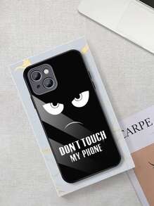 Slogan Graphic Phone Case - Black and White - View 2