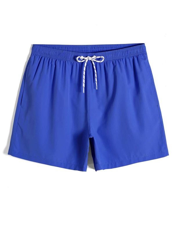 Manfinity Swimmode Men Slant Pockets Drawstring Waist Swim Trunks