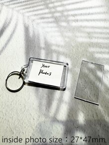 1 Máy Tính Mini Size Nữ Pha Lê Acrylic Móc Khóa Có Khung Ảnh, Có Thể Sử Dụng Được Cho Graffiti Ở Mặt Sau - Trong sáng - Xem 11