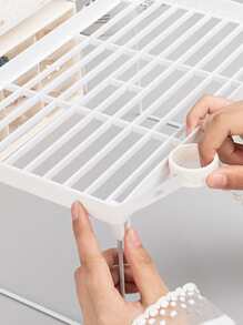 1 Giá Đựng Đồ Có Thể Gập Lại, PP Trắng Tự Dính Bàn Sắp Xếp Giá Đỡ Cho Hộ Gia Đình - trắng - Xem 6