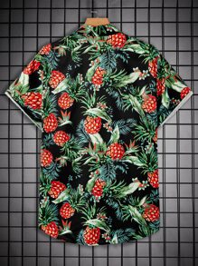 Manfinity Men Tropical Print Button Front Shirt - Multicolor - View 2