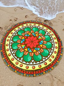 Manta de playa con estampado geométrico - Multicolor - Ver 1