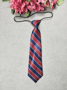 1pc Women Striped Pattern Business Tie, For Daily Life - Red - View 2