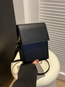 Minimalist Square Bag Flap Mini Phone Pouch Black Mother's Day Gift For Mom Lightweight Fashion White-Collar Workers College Work Business Commute Office For Anniversary For Birthday Gift On Valentine Day Side Bag Phone Purse - Black - View 6