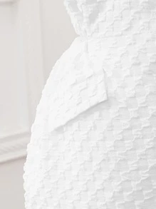 SHEIN 女小童白色優雅復古洋裝帶彼得潘領,泡泡袖適合夏天 - 白色 - 查看 4