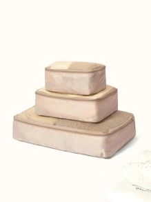 SHEIN 1 Miếng Du lịch Hộp đựng Cái túi 3 Kích thước Đối với Quần áo/Đồ lót/Tất ( Không Bộ ) - Lạc đà - Xem 5