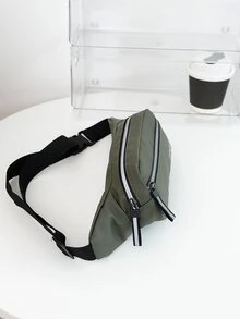 男士字母圖案腰包戶外運動腰包