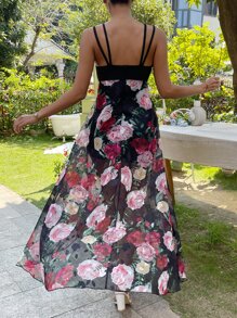SHEIN VCAY 印花吊帶連體短褲 - 彩色 - 查看 2