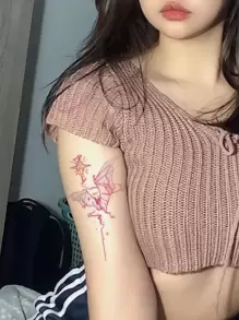 4枚 コウモリパターン タトゥーシール - マルチカラー - チェックする 1