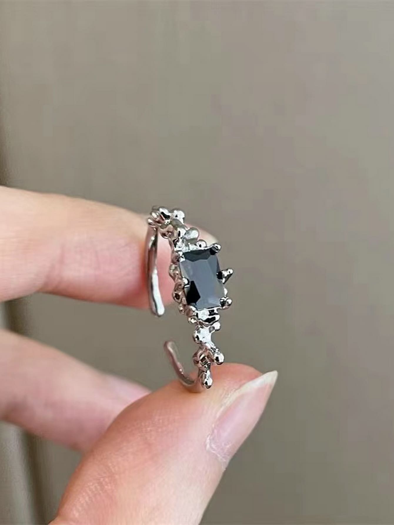 Anillo abierto zirconia cúbica
