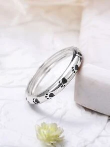 Paw Trang Trí Nhẫn Dễ Thương Có Thể Xếp Chồng Dấu Chân Chó Mèo Nhẫn Cho Nữ Cô Gái Cưới Nhẫn Lễ Tình Nhân quà Tặng - Bạc - Xem 5