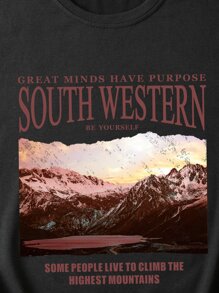 INAWLY Mountain And Slogan Graphic Tank Top GREAT MINDS HAVE PURPOSE SOUTH WESTERN BE YOURSELF SOME PEOPLE LIVE TO CLIMB THE HIGHEST MOUNTAINS
