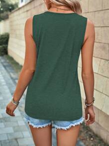 SHEIN LUNE Top tank panel con encaje - Verde Oscuro - Ver 2