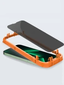 2pcs Phone Screen Privacy Protection Film & 1pc Installation Tool - Orange - View 3
