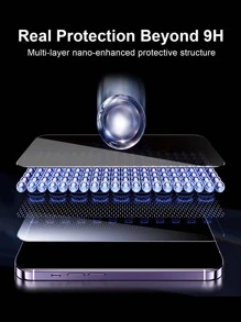 2pcs Phone Screen Privacy Protection Film & 1pc Installation Tool - Orange - View 6