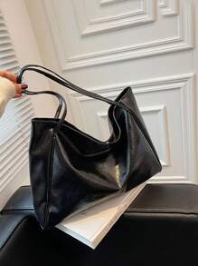 大号单肩手提包 复古 适合少女、女大学生、新手和白领人士 非常适合办公室、工作、商务、通勤 女士最佳工作包、书包、便携、轻便、大容量，适合少女、女大学生、大学、初中、高中、户外、旅行、郊游、工作、商务、通勤、度假、复古风复古女士包 - 黑色 - 查看 2