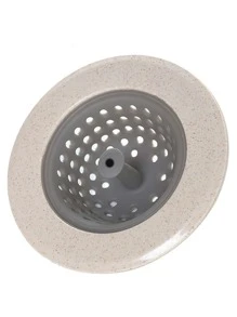 1入組矽膠水槽排水過濾器廚房用日常圓形防堵塞下水道過濾器 - 米色 - 查看 1