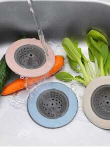 1入組矽膠水槽排水過濾器廚房用日常圓形防堵塞下水道過濾器 - 米色 - 查看 8