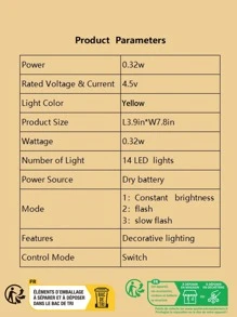 1pc Decorative Light With 3pcs LR44 Button Cell, I Love You Shaped Light For Living Room & Wedding Party Decoration - White - View 8