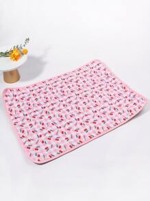 1pc Cherry Print Pet Crate Mat - Pink - View 3