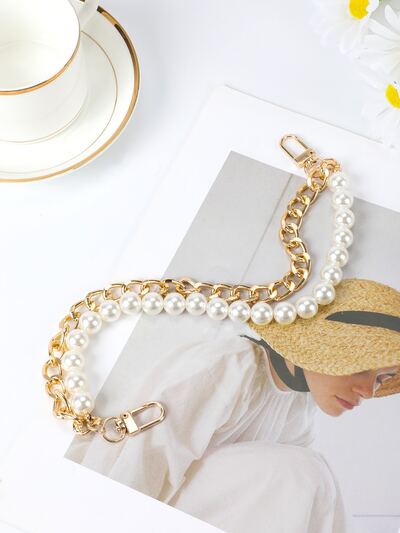 Fashionable Pearl Decor Handbag Pendant