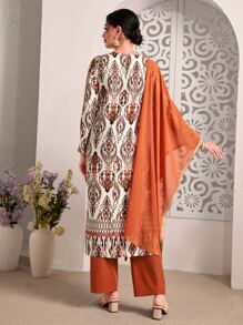 Divindia con estampado de dibujo Kurtas Pantalones con top & - Multicolor - Ver 2