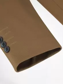 CLOUDSTYLE Men Lapel Neck Single Button Blazer - Brown - View 4